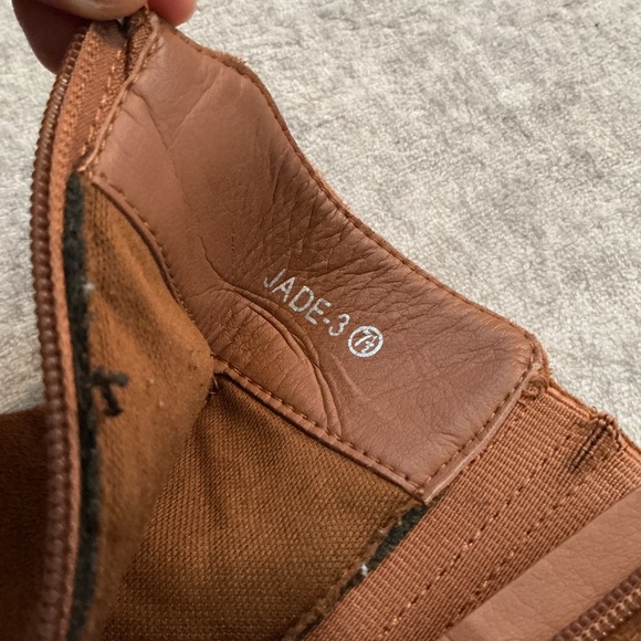 Suede Brown Heeled Boots - Picture 4 of 6